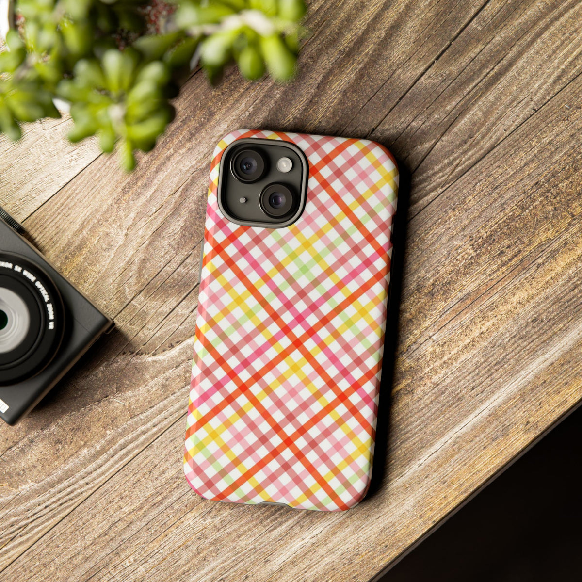 Checked Stripes - Pink/Red/Yellow