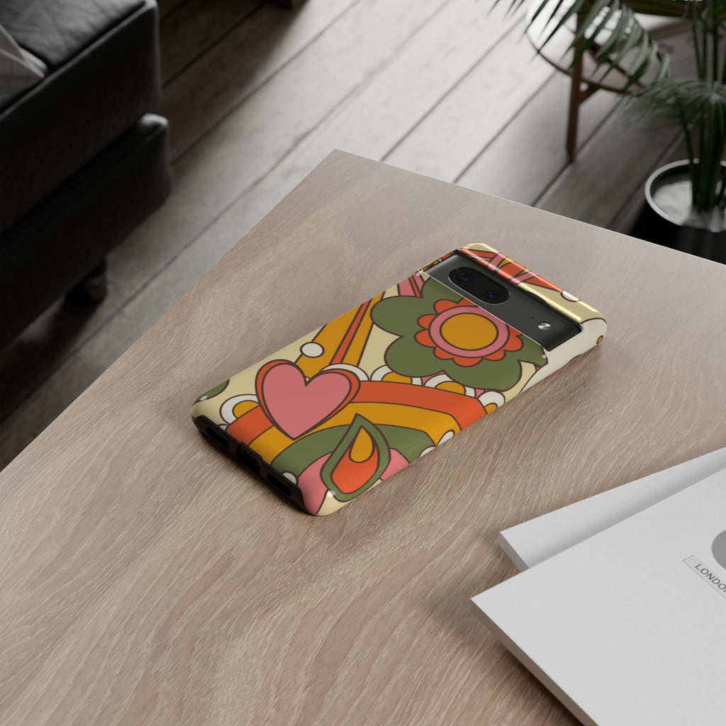 60's Wallpaper - Pink/Green