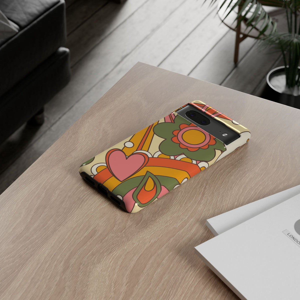 60's Wallpaper - Pink/Green