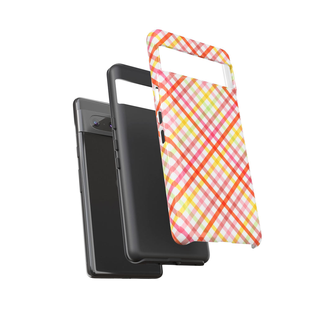 Checked Stripes - Pink/Red/Yellow