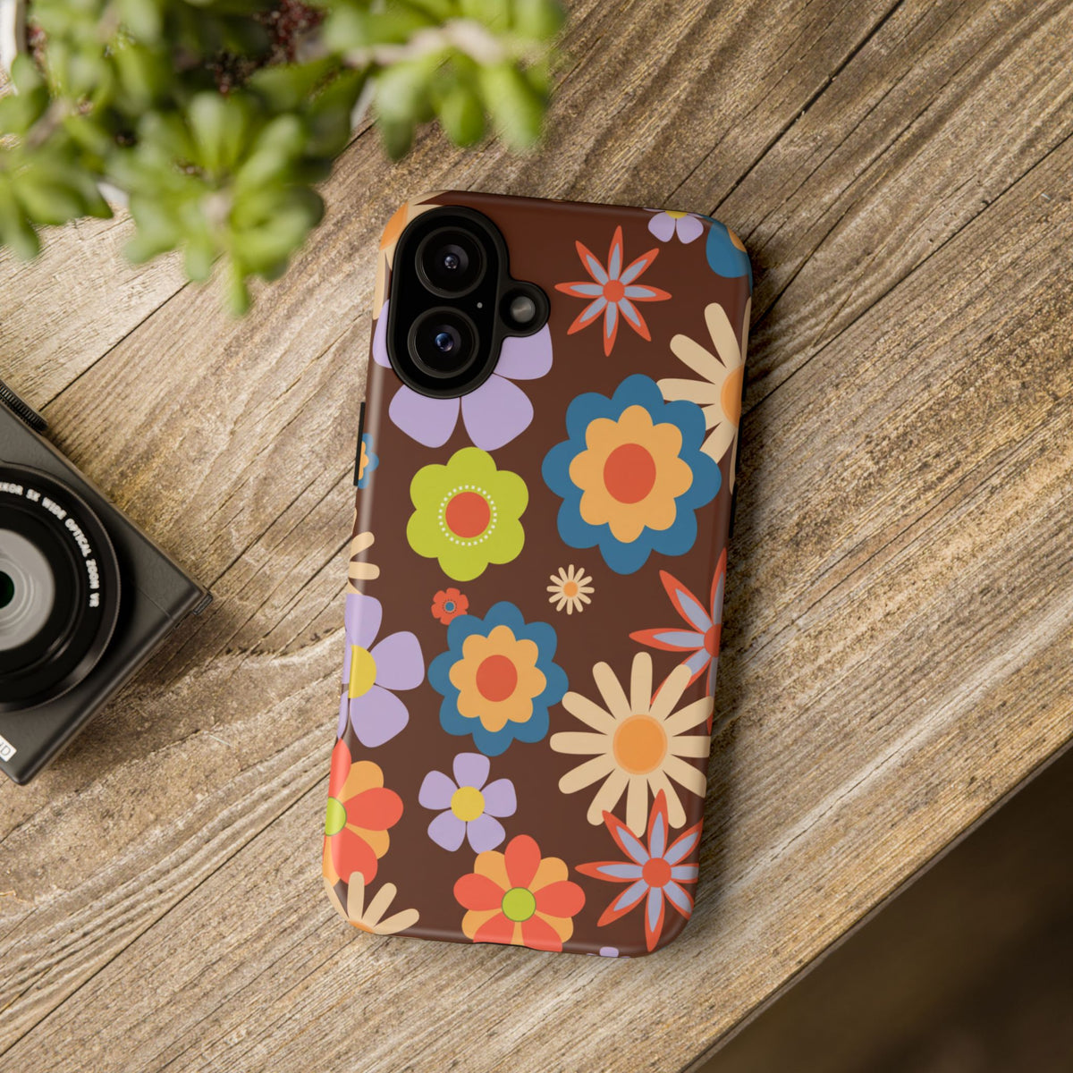 Flowers - Brown/Blue