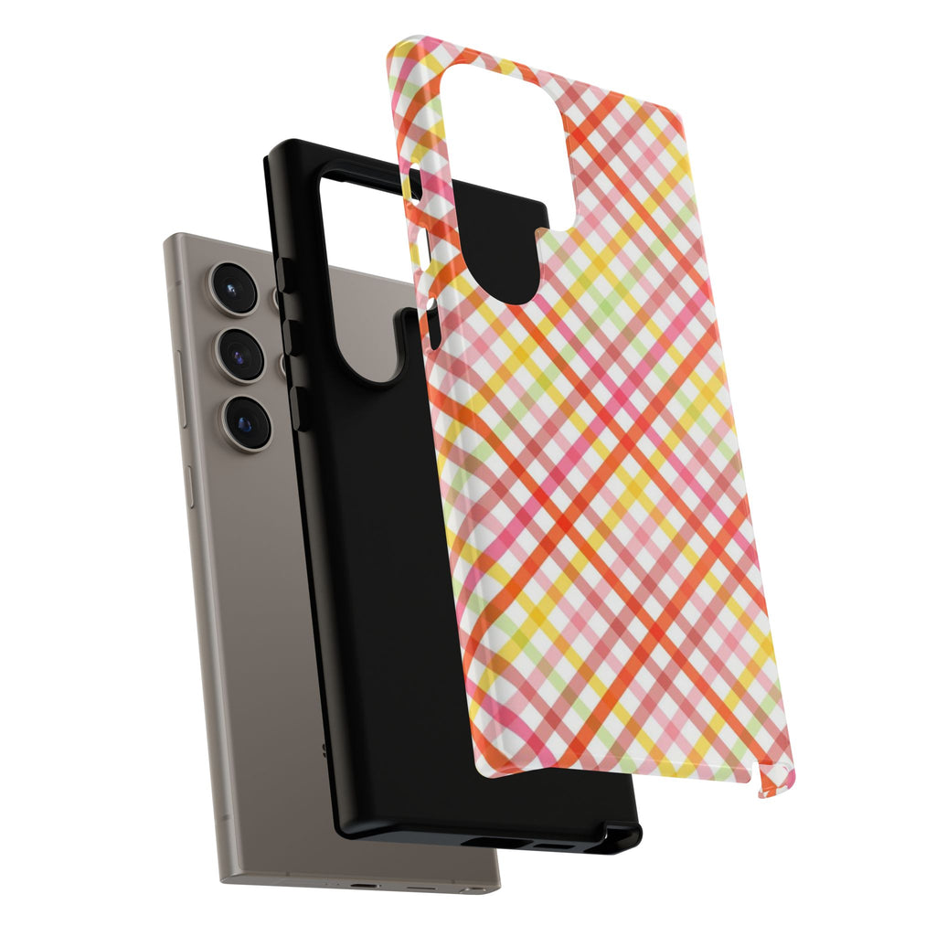 Checked Stripes - Pink/Red/Yellow