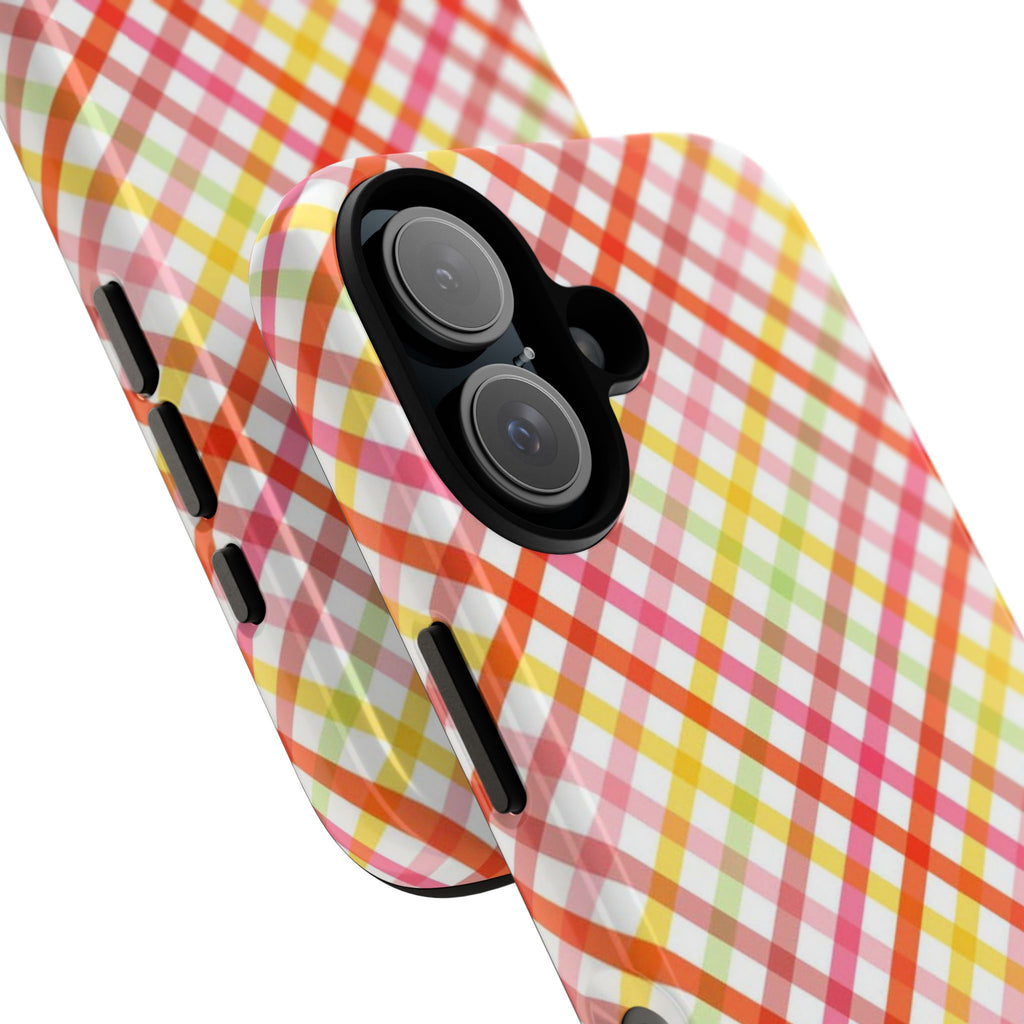 Checked Stripes - Pink/Red/Yellow