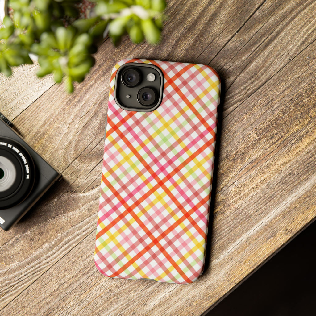 Checked Stripes - Pink/Red/Yellow