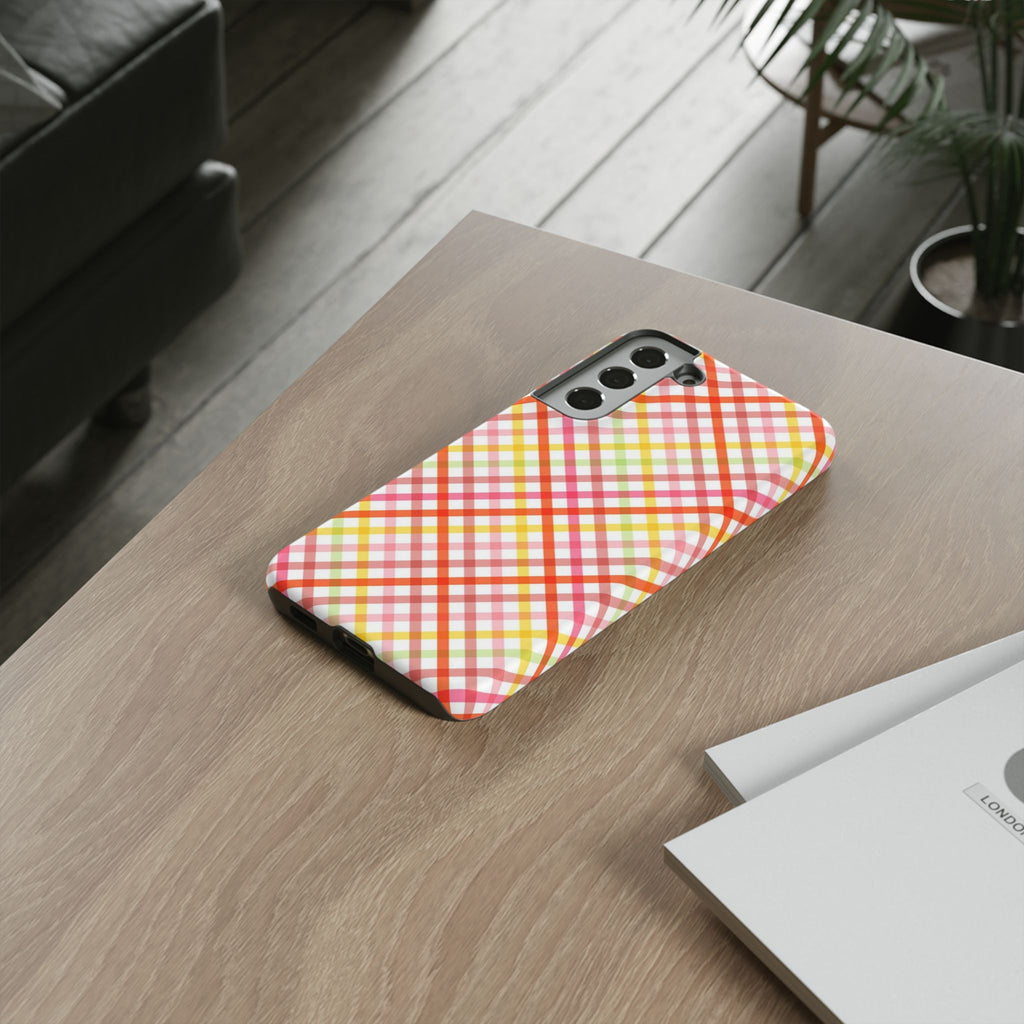 Checked Stripes - Pink/Red/Yellow