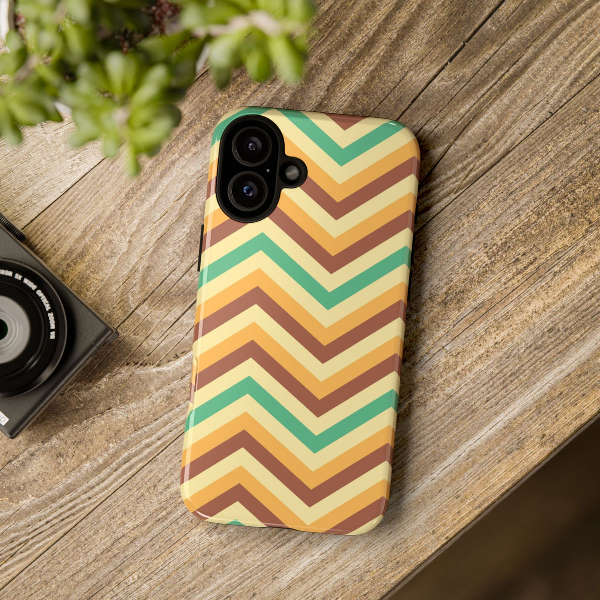 Zig Zags - Brown/Green