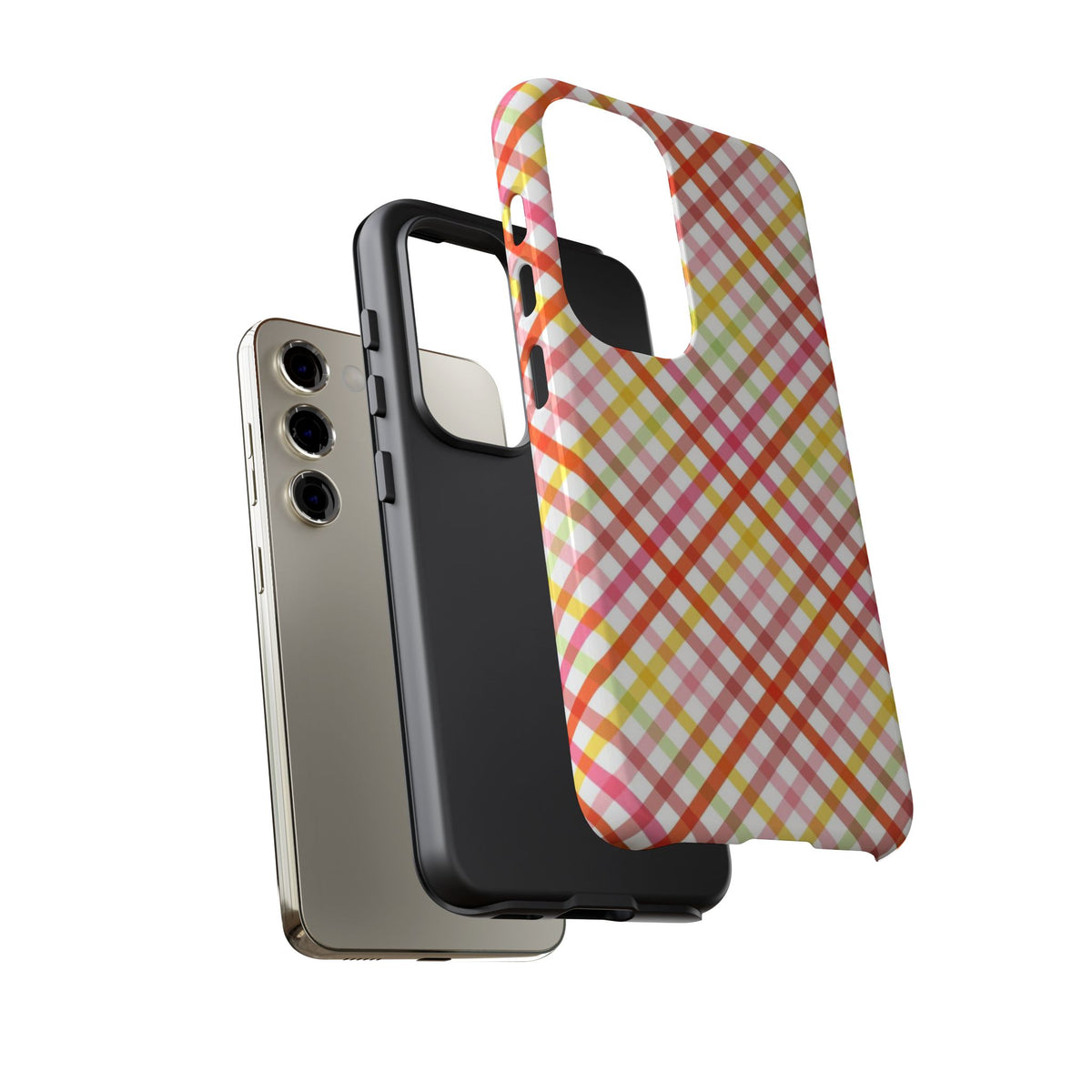 Checked Stripes - Pink/Red/Yellow