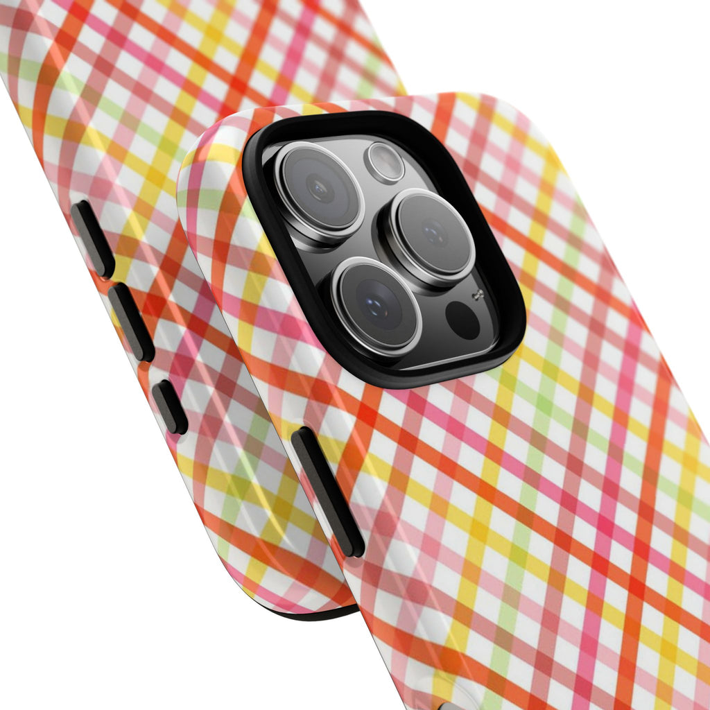 Checked Stripes - Pink/Red/Yellow