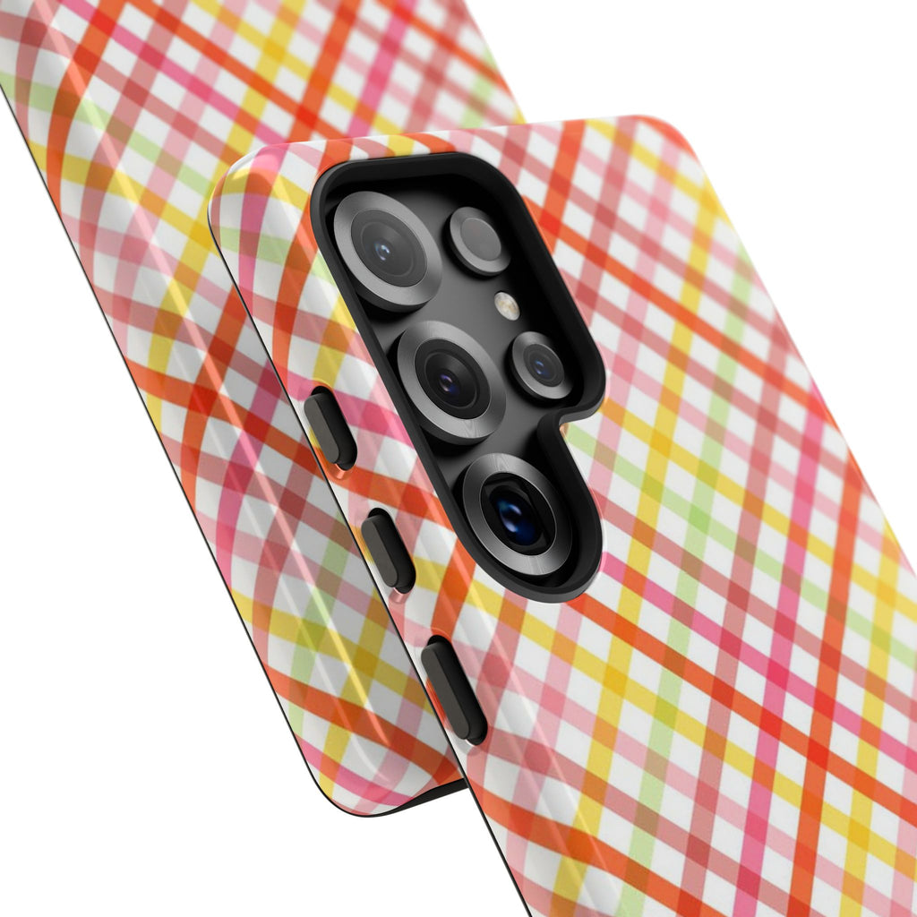 Checked Stripes - Pink/Red/Yellow