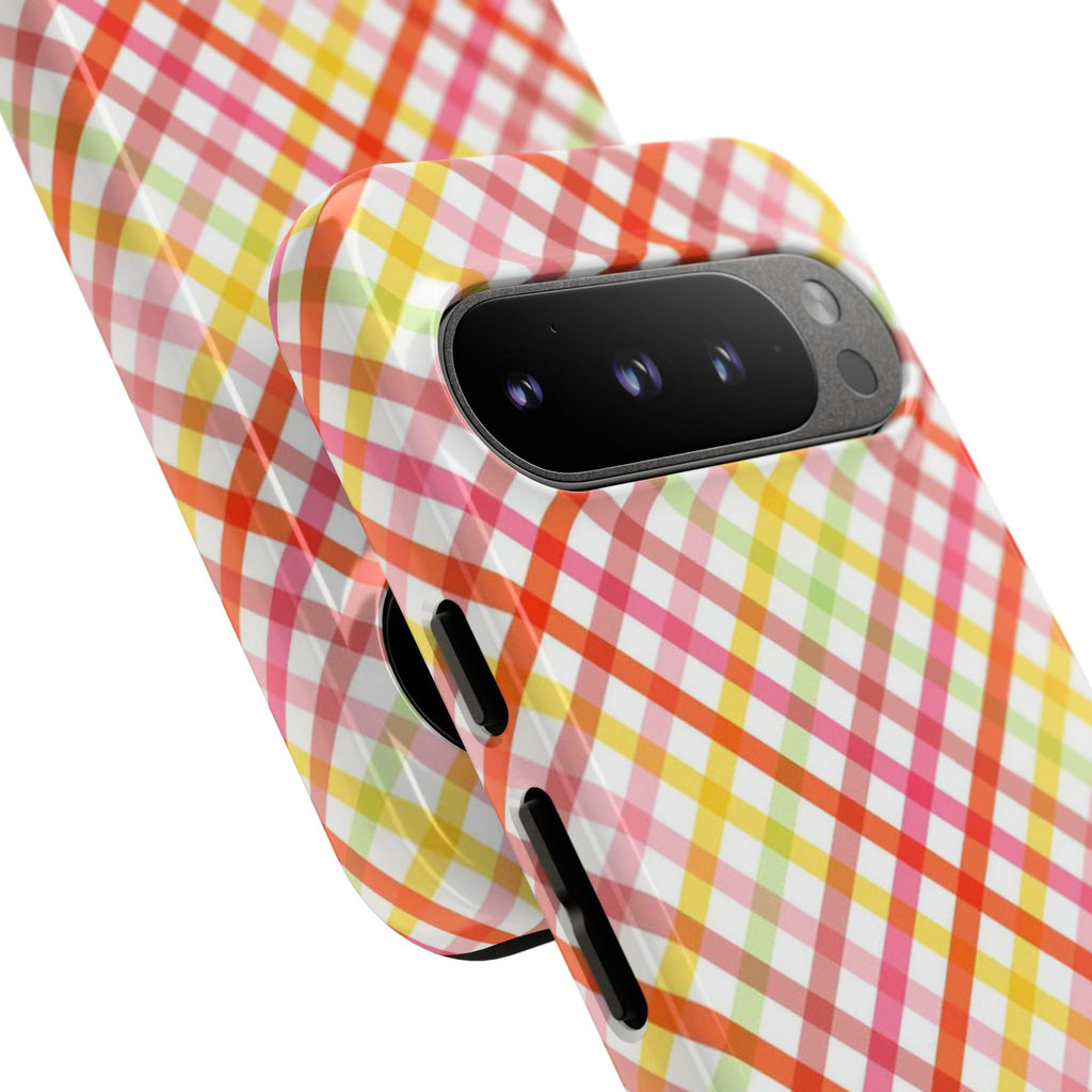 Checked Stripes - Pink/Red/Yellow