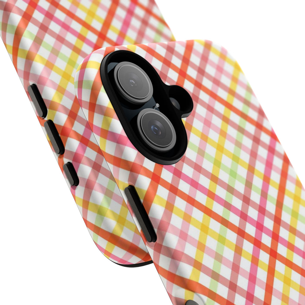 Checked Stripes - Pink/Red/Yellow