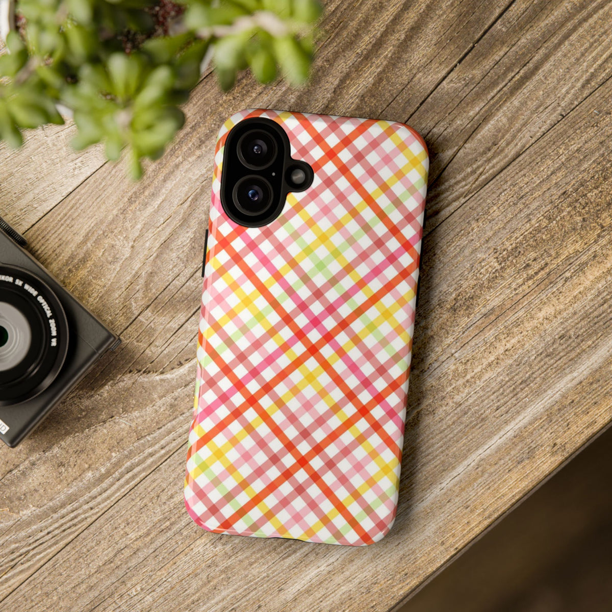 Checked Stripes - Pink/Red/Yellow