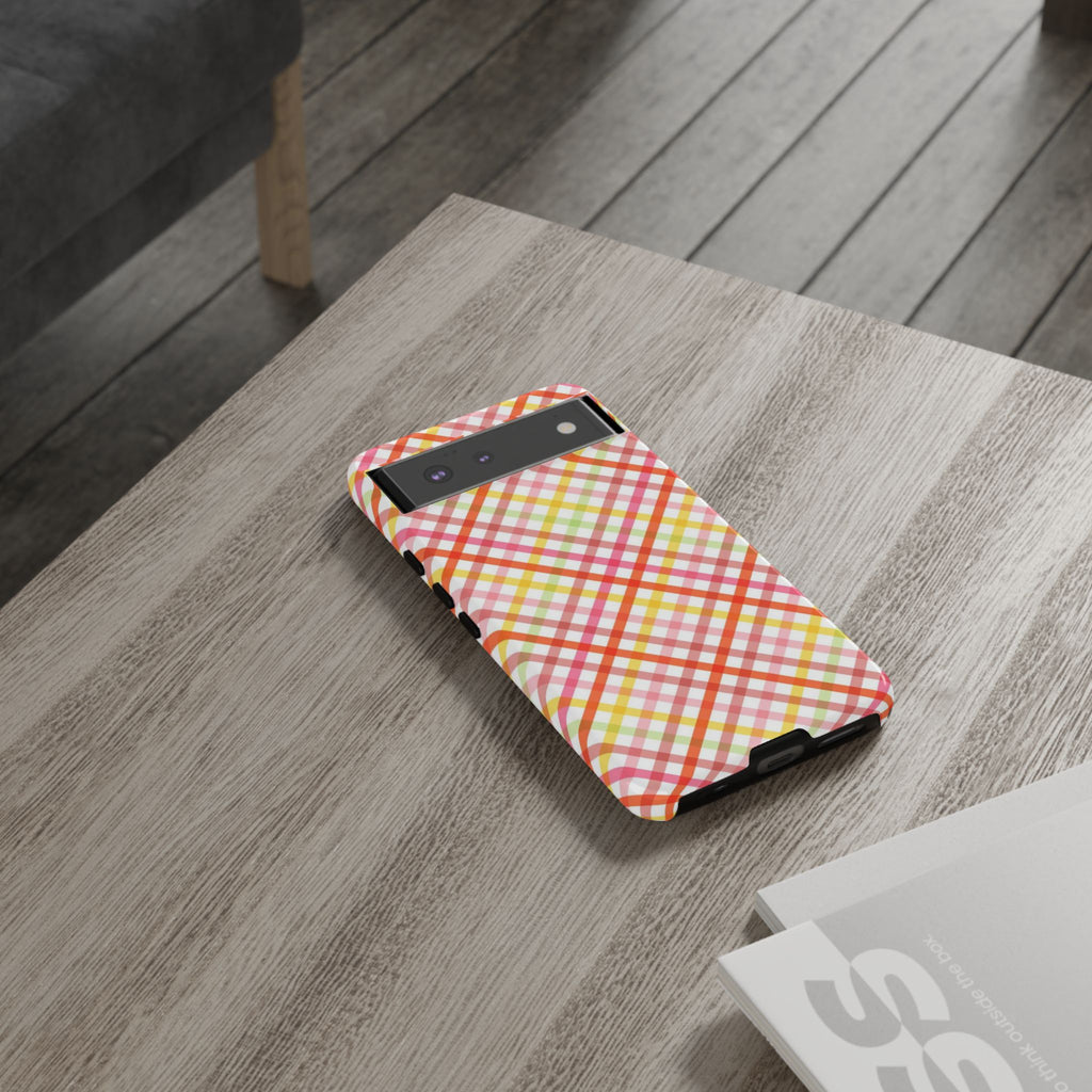 Checked Stripes - Pink/Red/Yellow