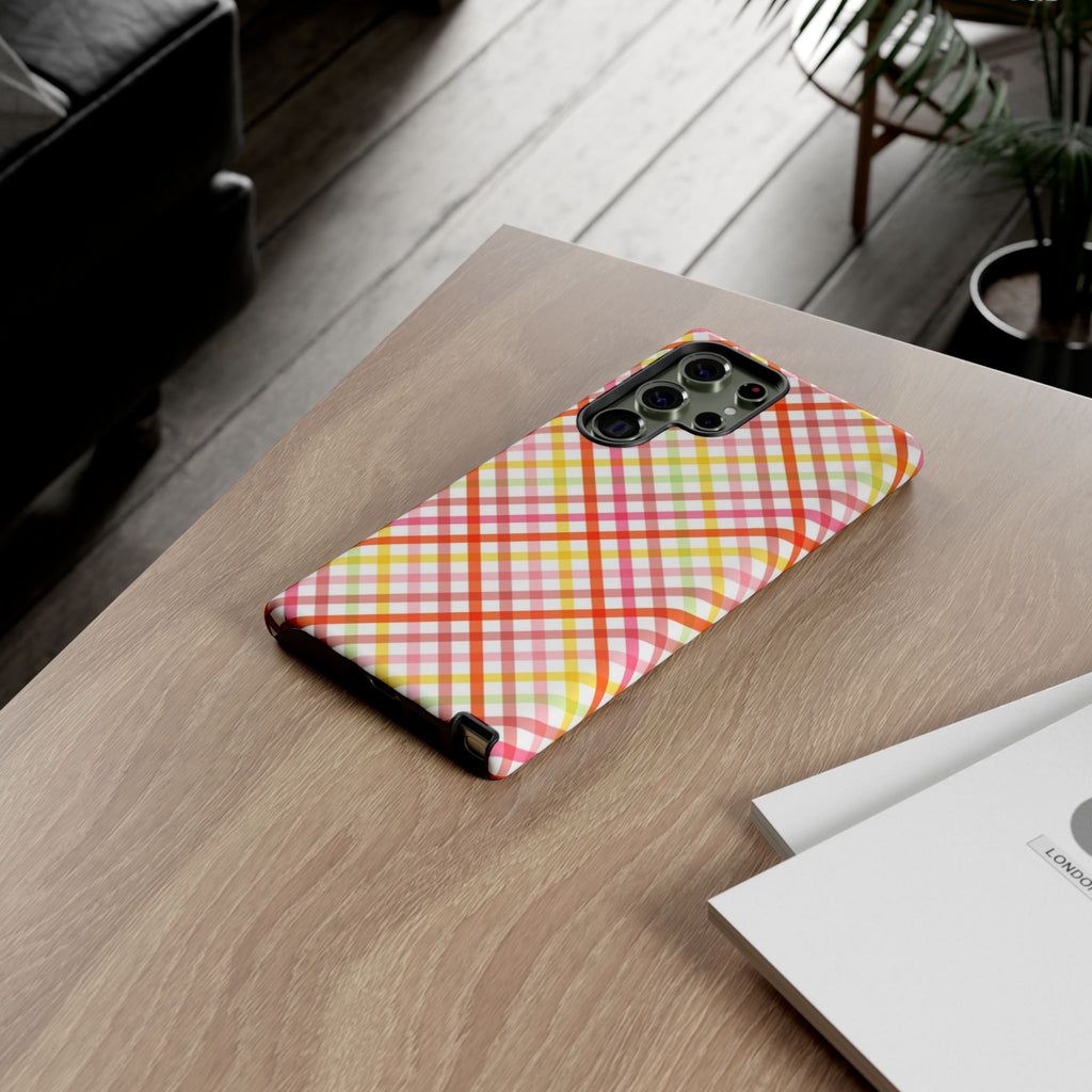 Checked Stripes - Pink/Red/Yellow