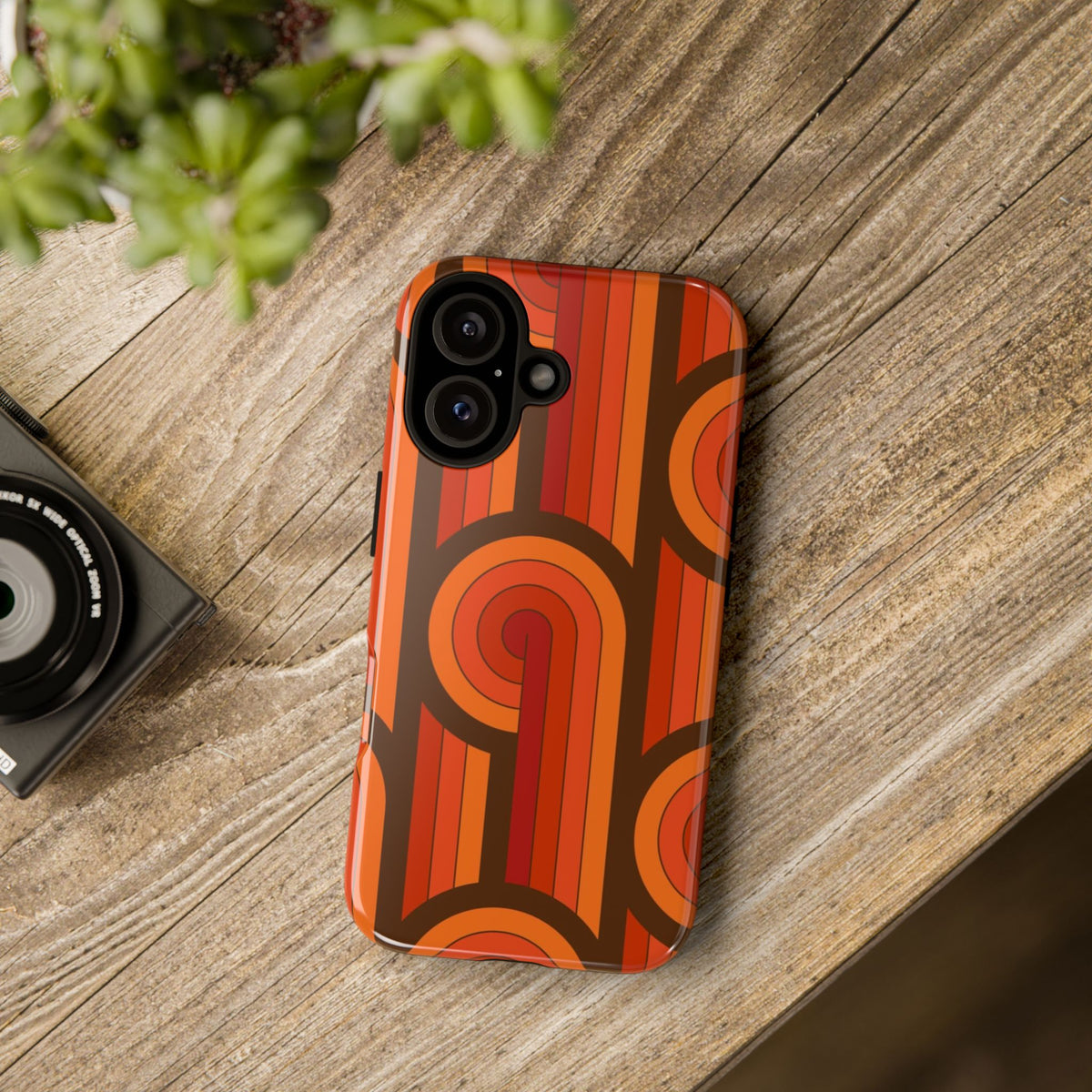 60's Wallpaper - Orange/Brown