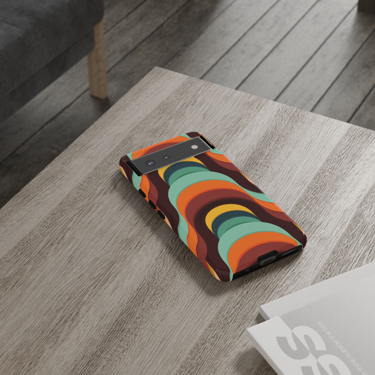 60's Wallpaper - Orange/Blue