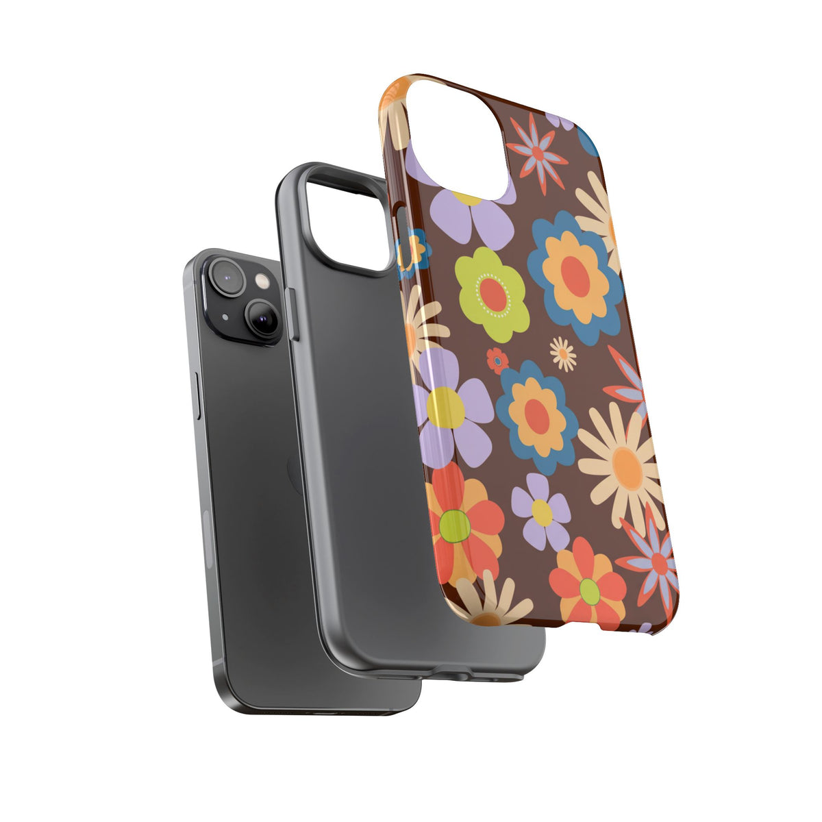 Flowers - Brown/Blue