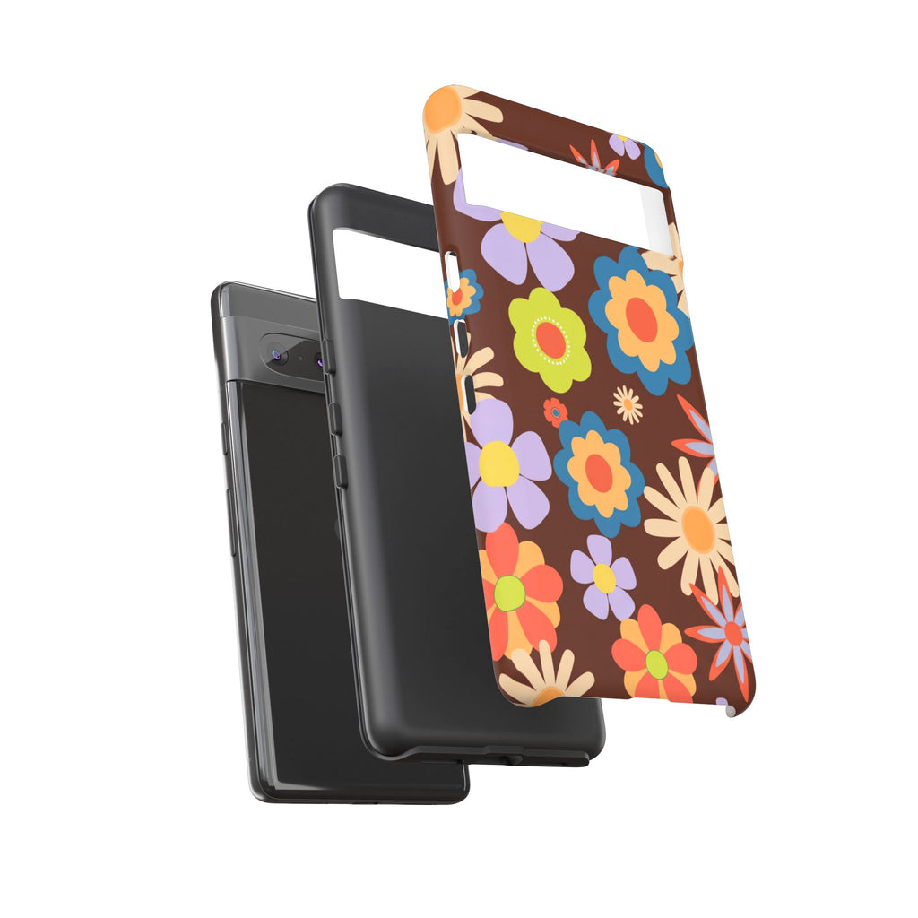 Flowers - Brown/Blue