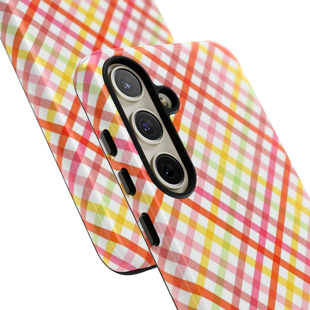 Checked Stripes - Pink/Red/Yellow