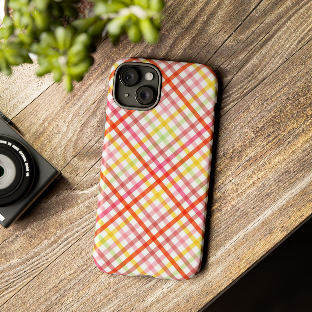 Checked Stripes - Pink/Red/Yellow