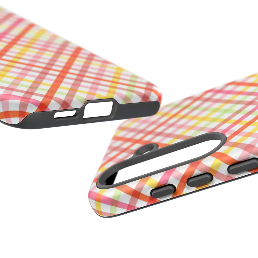 Checked Stripes - Pink/Red/Yellow