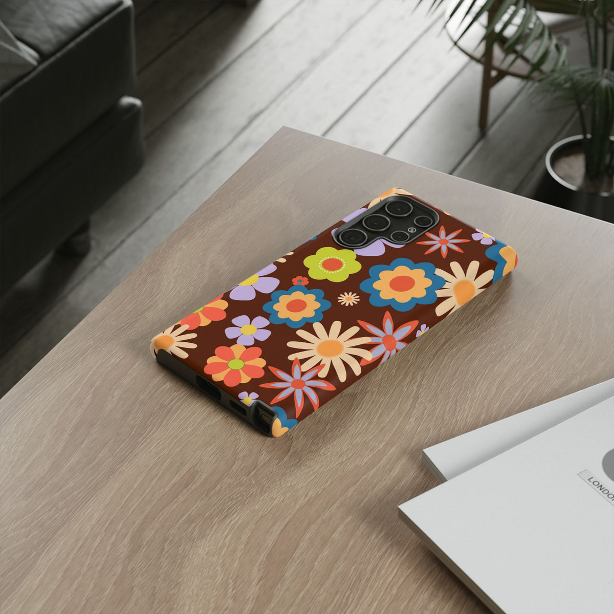 Flowers - Brown/Blue