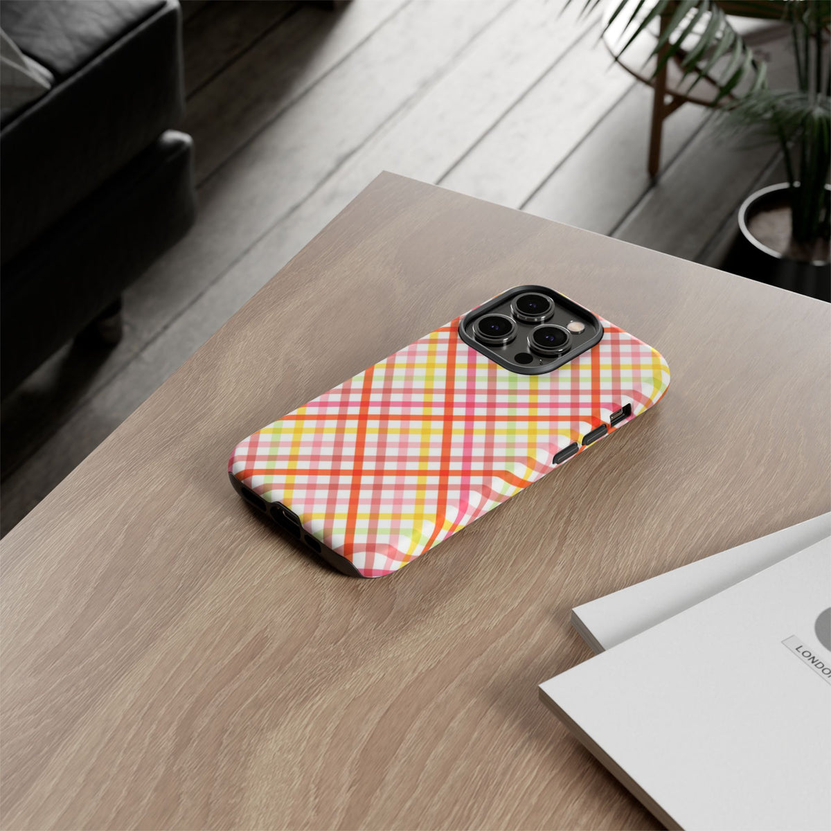 Checked Stripes - Pink/Red/Yellow