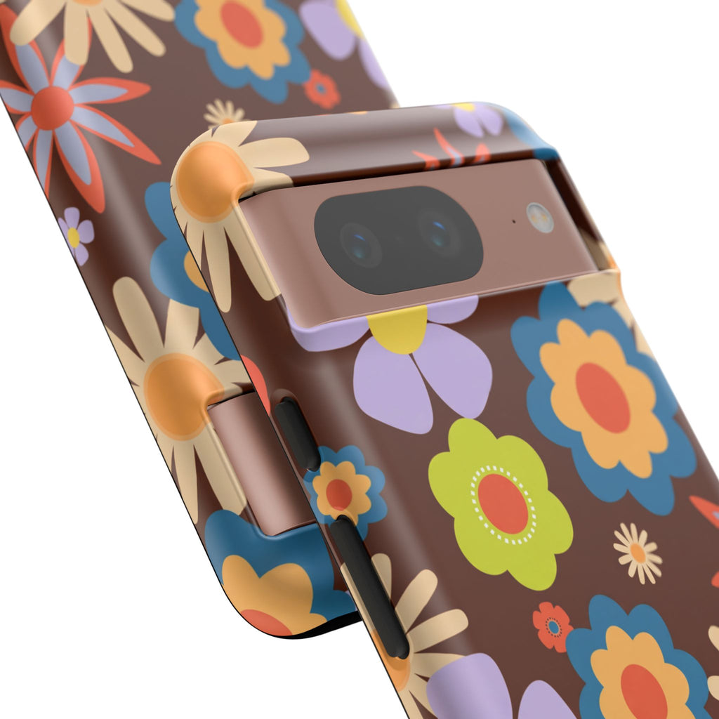 Flowers - Brown/Blue