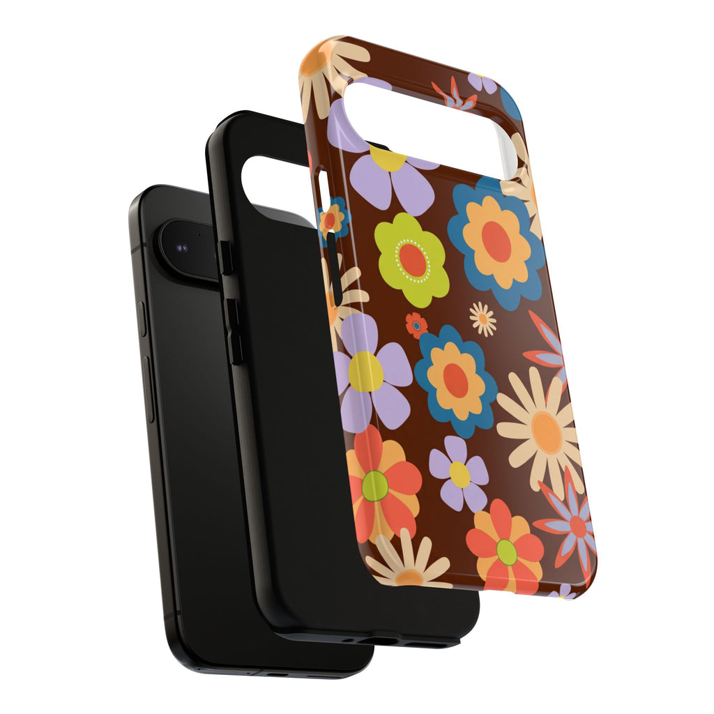 Flowers - Brown/Blue