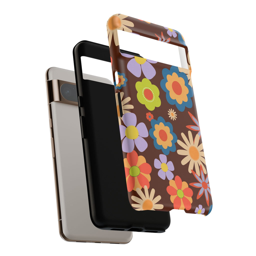 Flowers - Brown/Blue