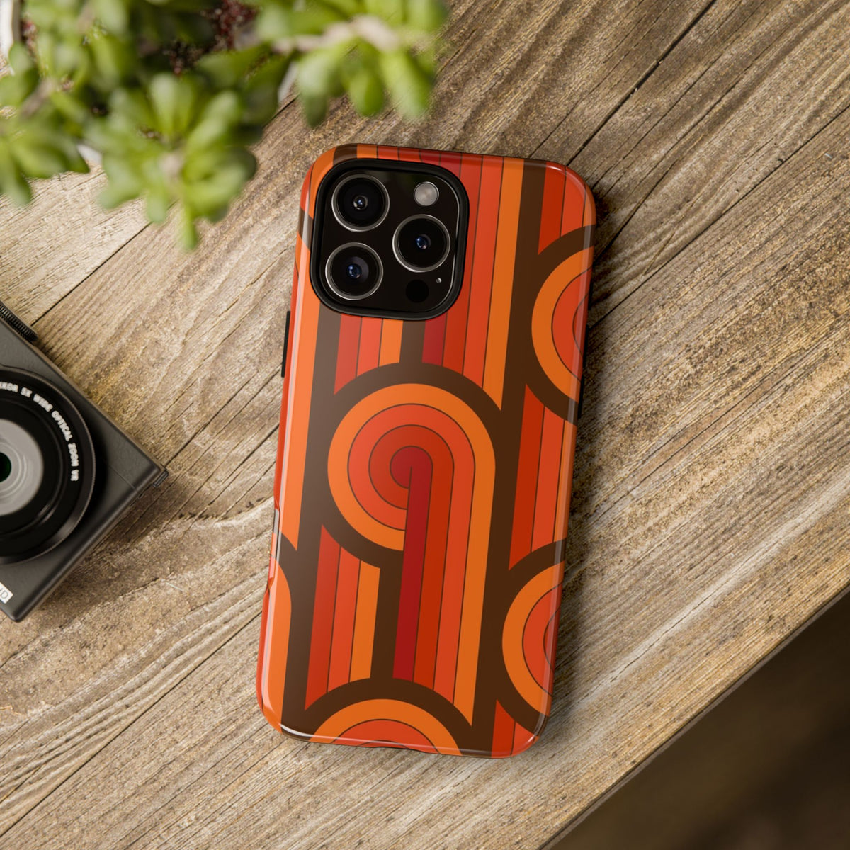 60's Wallpaper - Orange/Brown