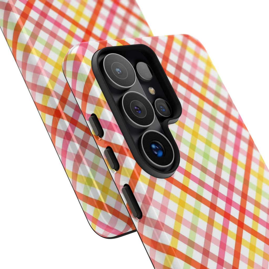 Checked Stripes - Pink/Red/Yellow