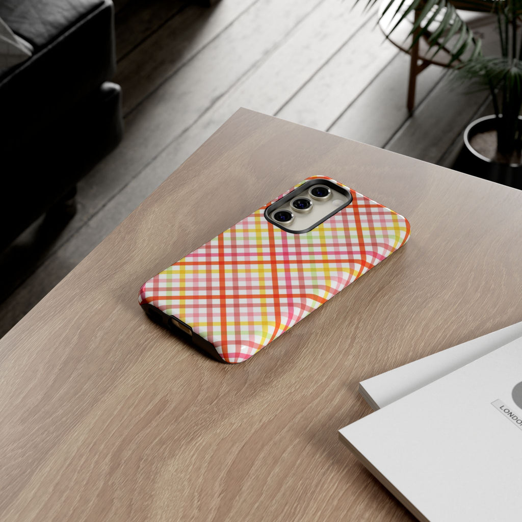 Checked Stripes - Pink/Red/Yellow