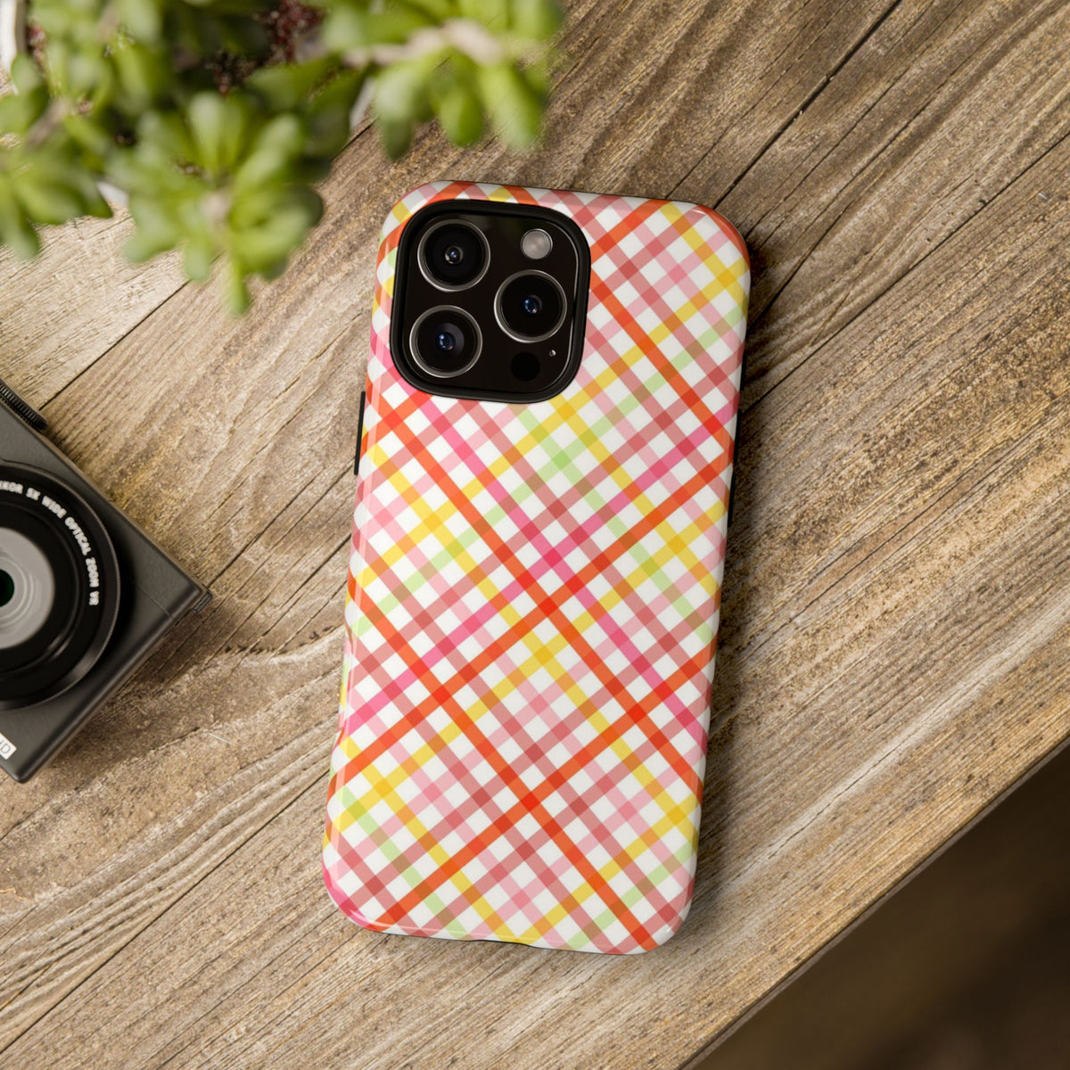 Checked Stripes - Pink/Red/Yellow