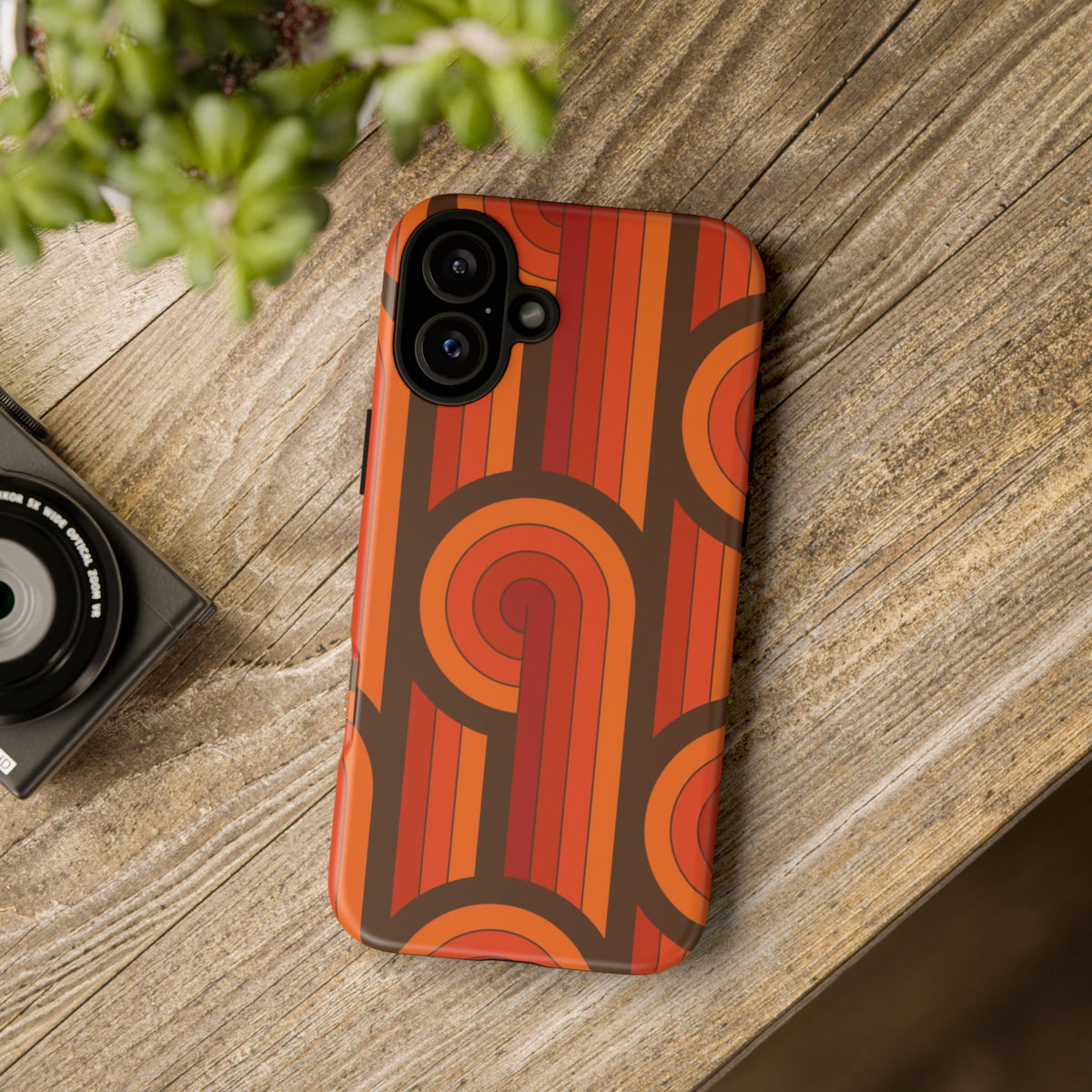 60's Wallpaper - Orange/Brown