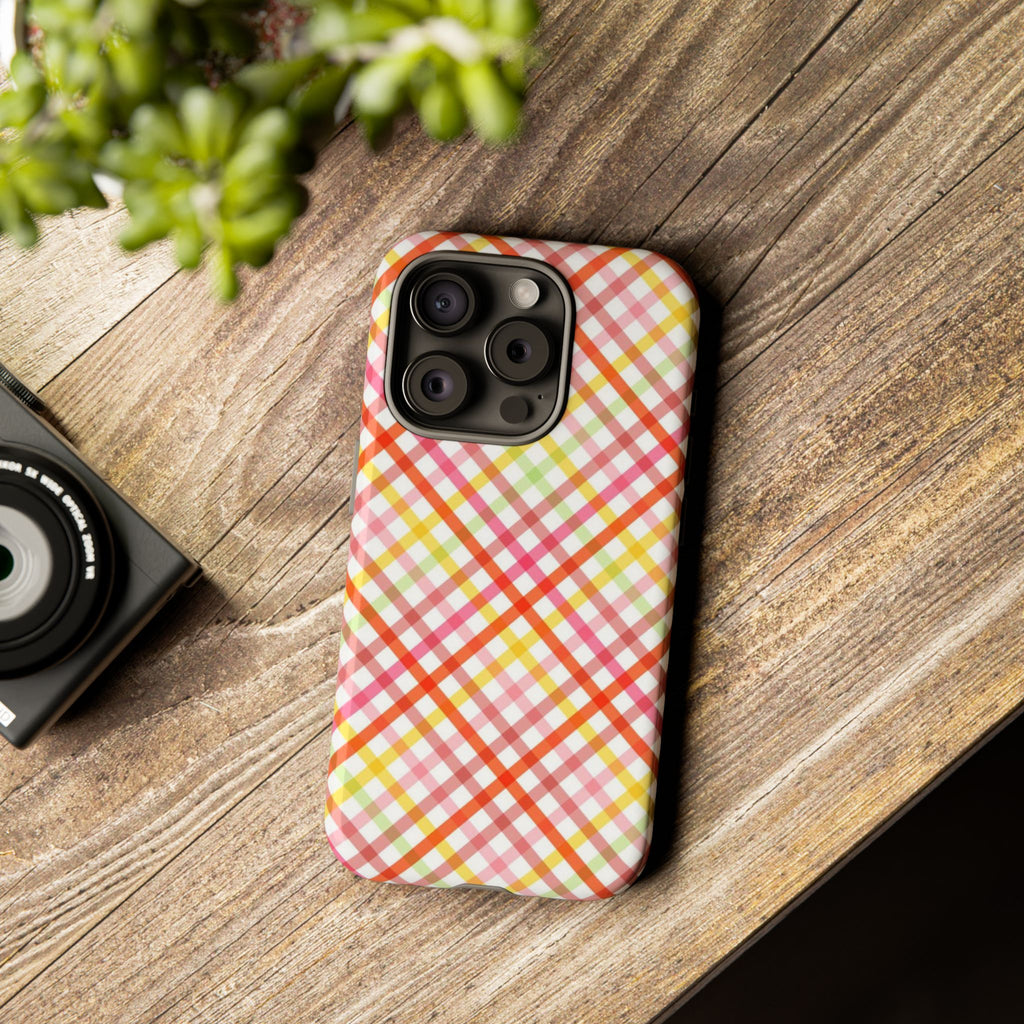 Checked Stripes - Pink/Red/Yellow