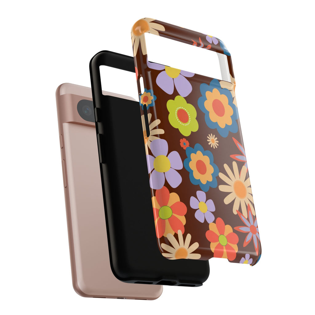 Flowers - Brown/Blue