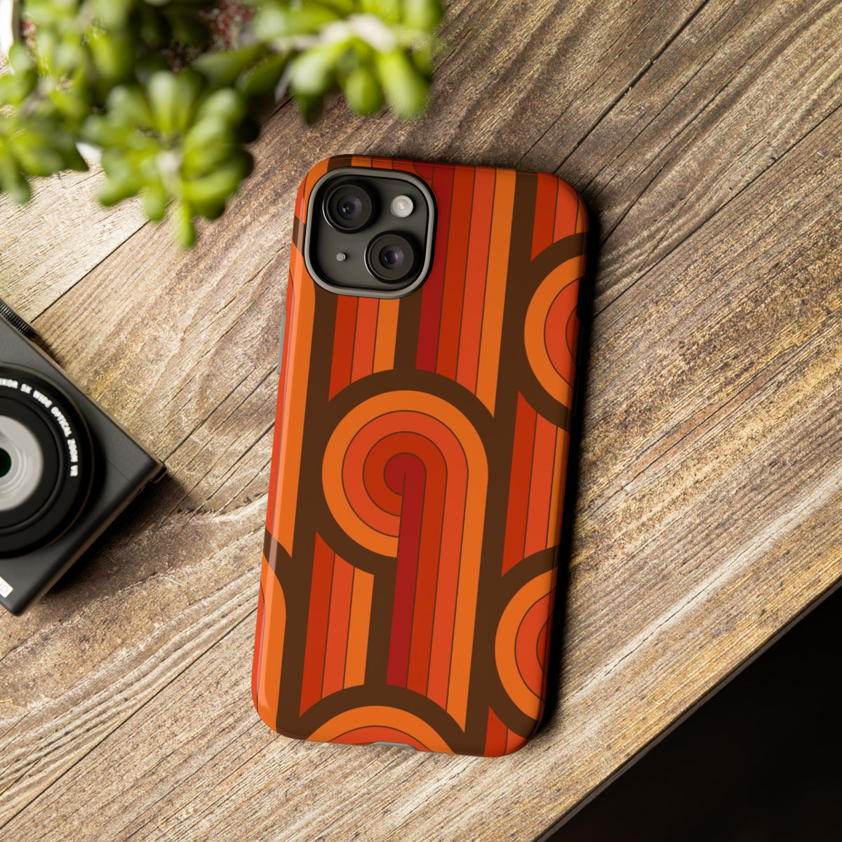 60's Wallpaper - Orange/Brown