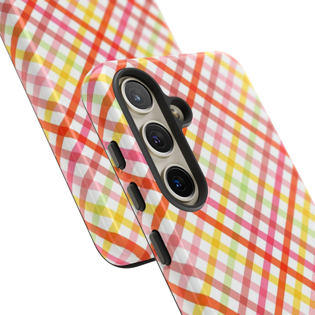 Checked Stripes - Pink/Red/Yellow