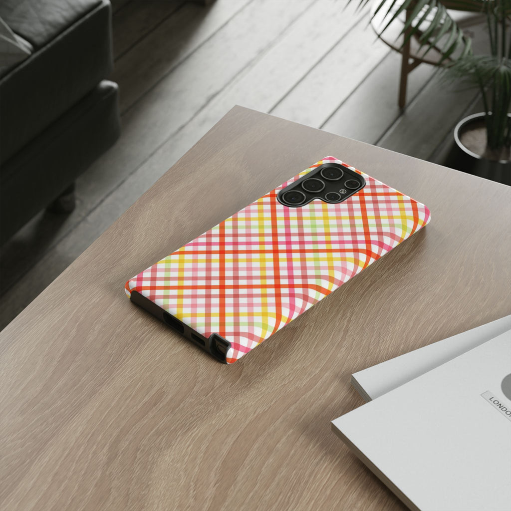 Checked Stripes - Pink/Red/Yellow