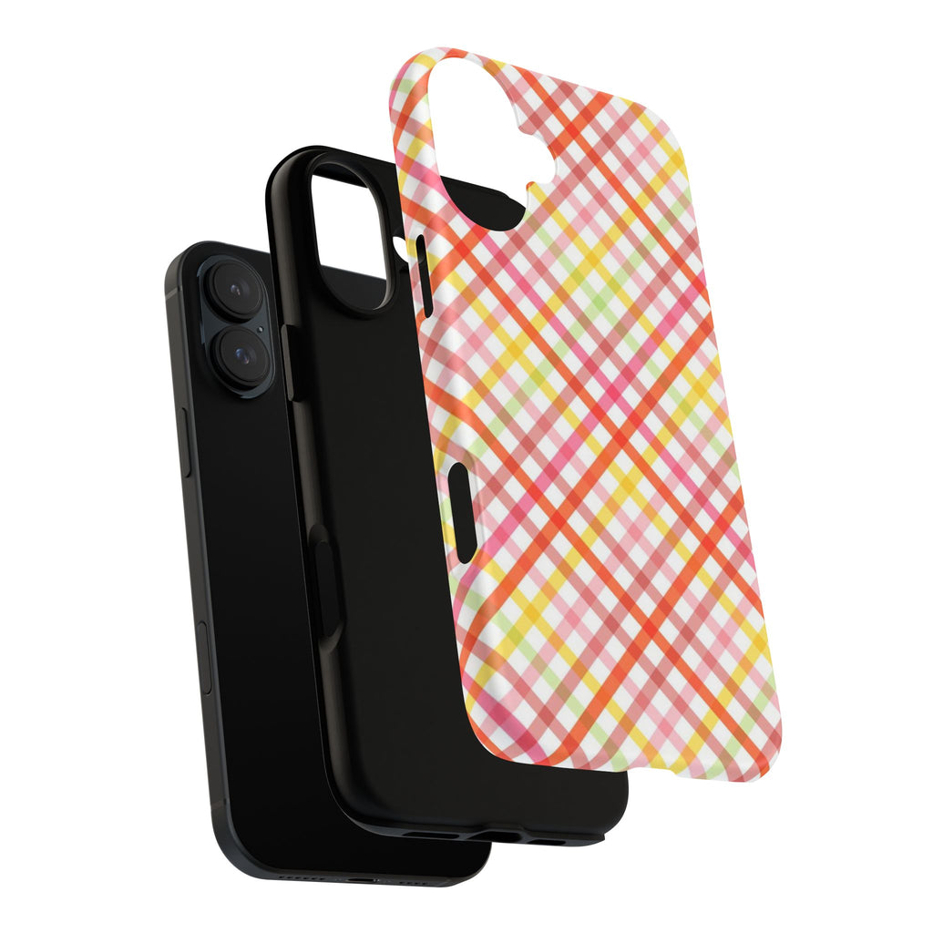 Checked Stripes - Pink/Red/Yellow