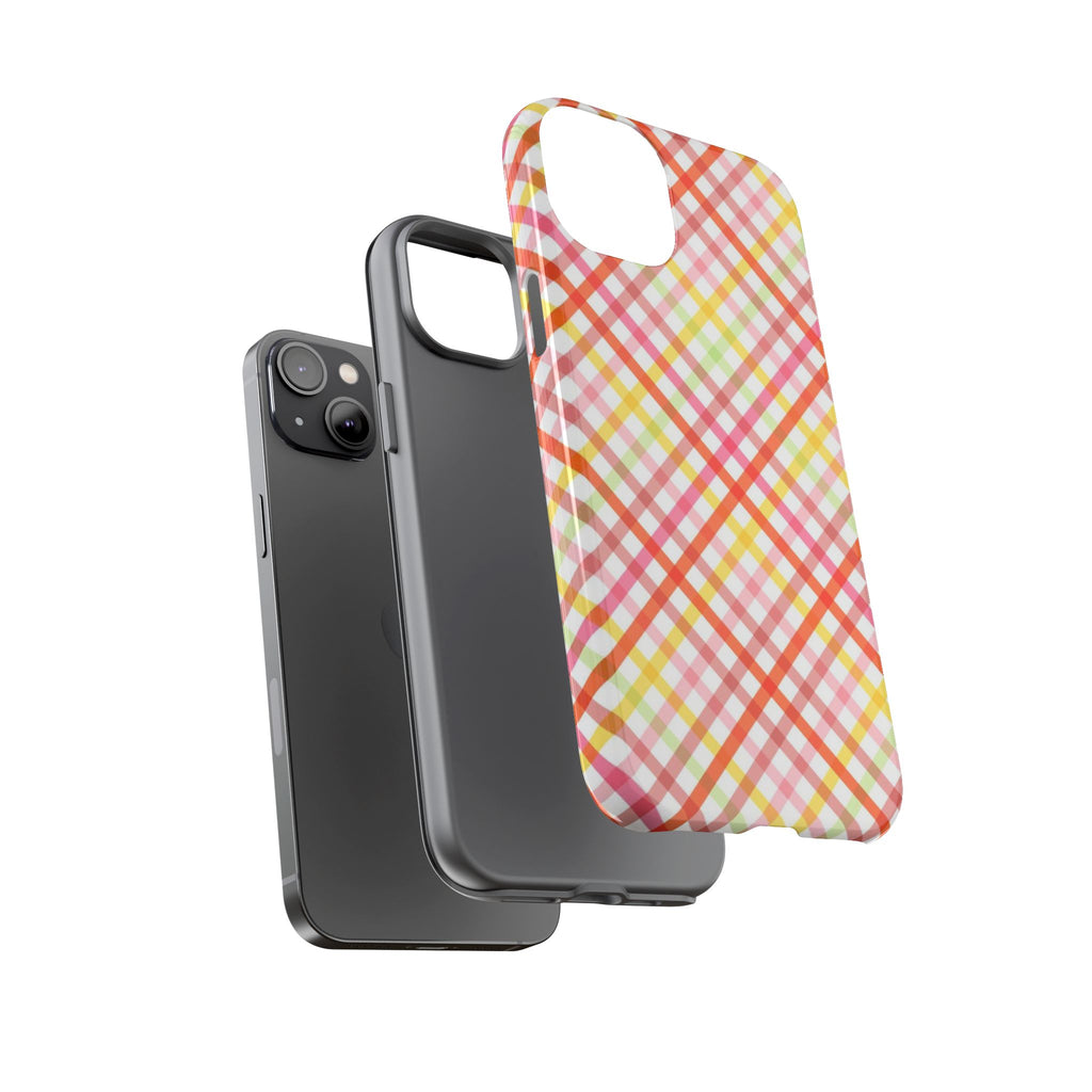 Checked Stripes - Pink/Red/Yellow
