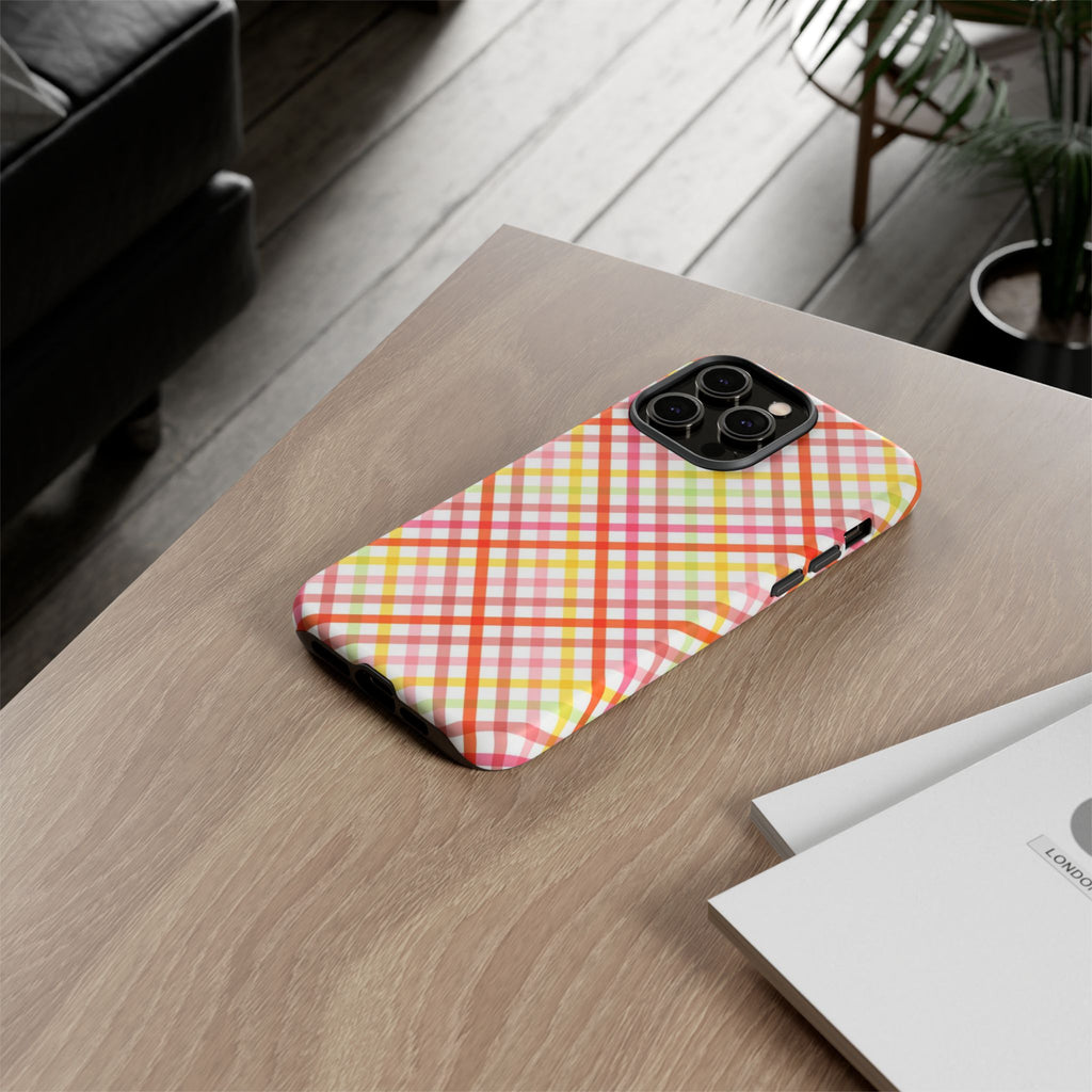 Checked Stripes - Pink/Red/Yellow