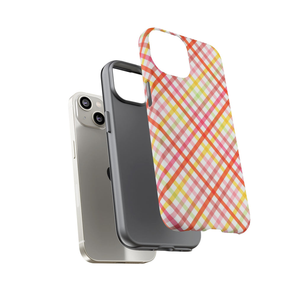 Checked Stripes - Pink/Red/Yellow