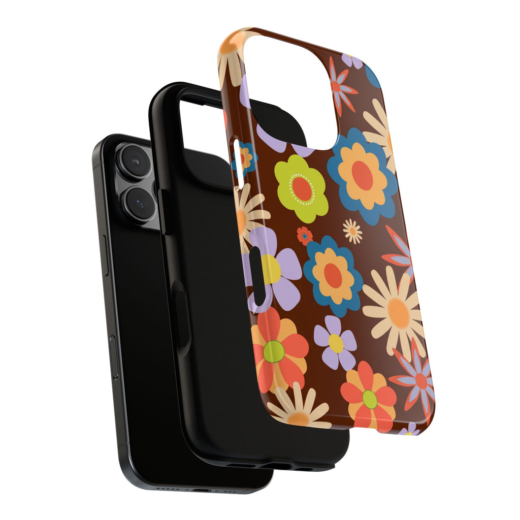 Flowers - Brown/Blue