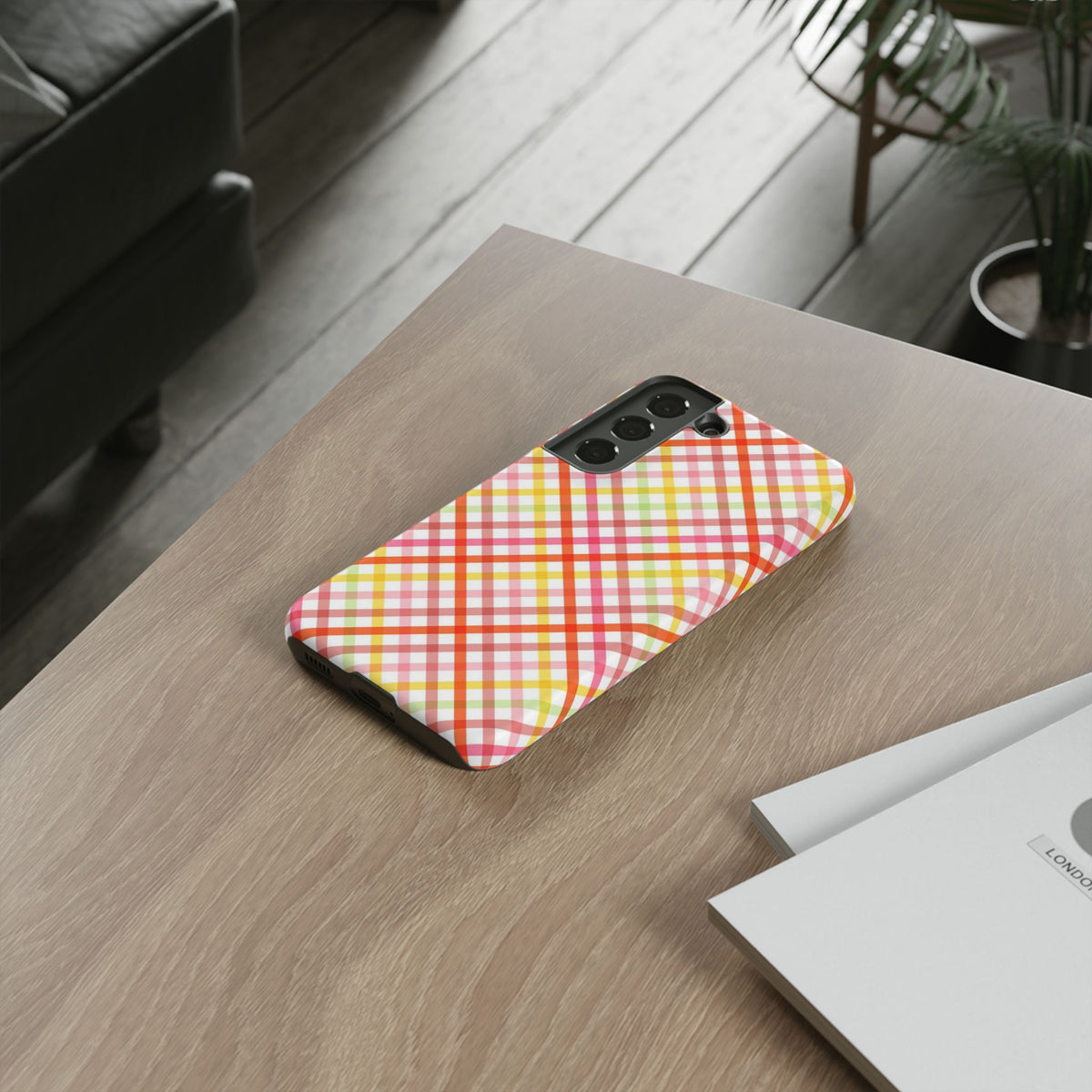 Checked Stripes - Pink/Red/Yellow
