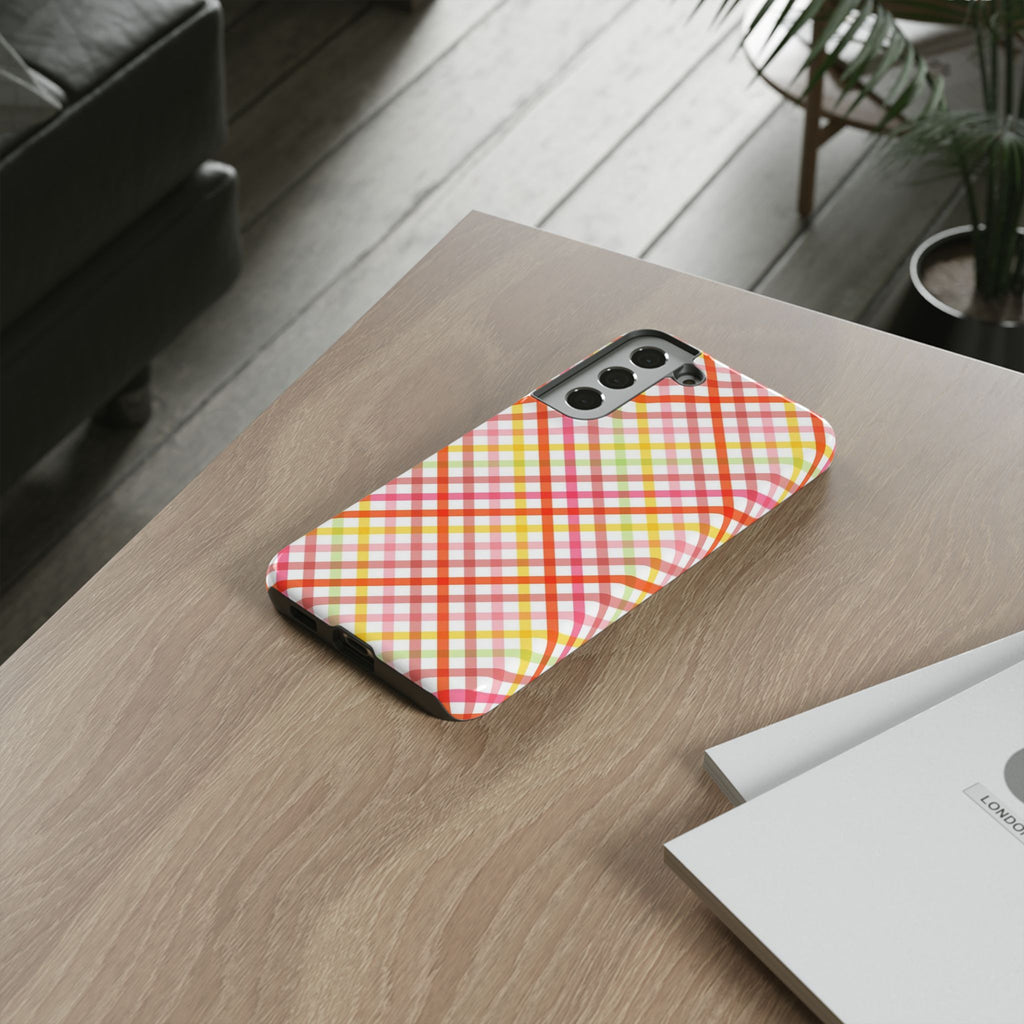 Checked Stripes - Pink/Red/Yellow