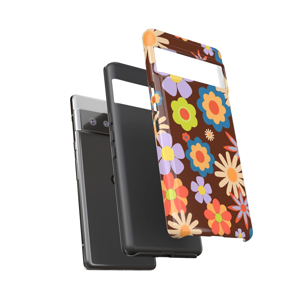 Flowers - Brown/Blue