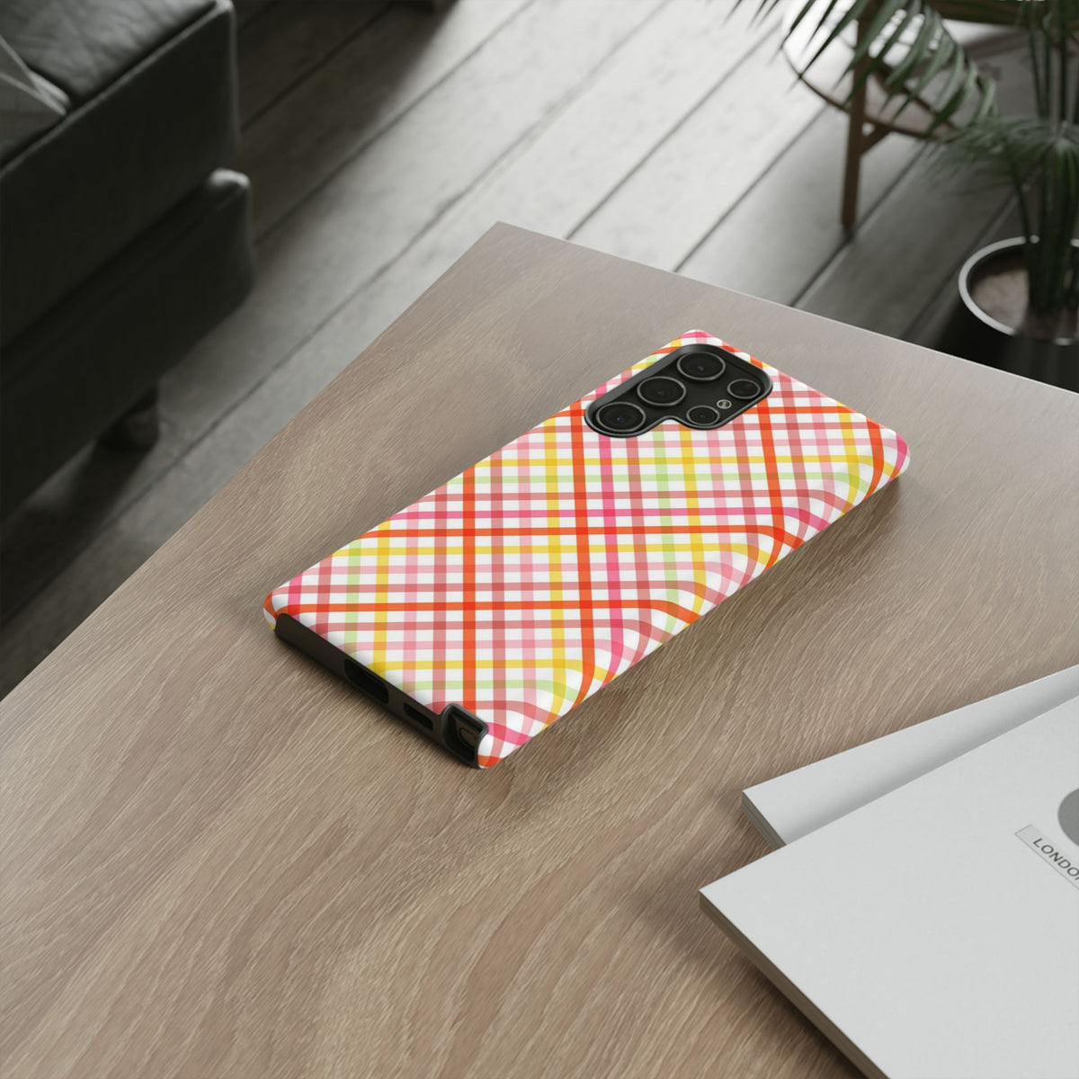 Checked Stripes - Pink/Red/Yellow