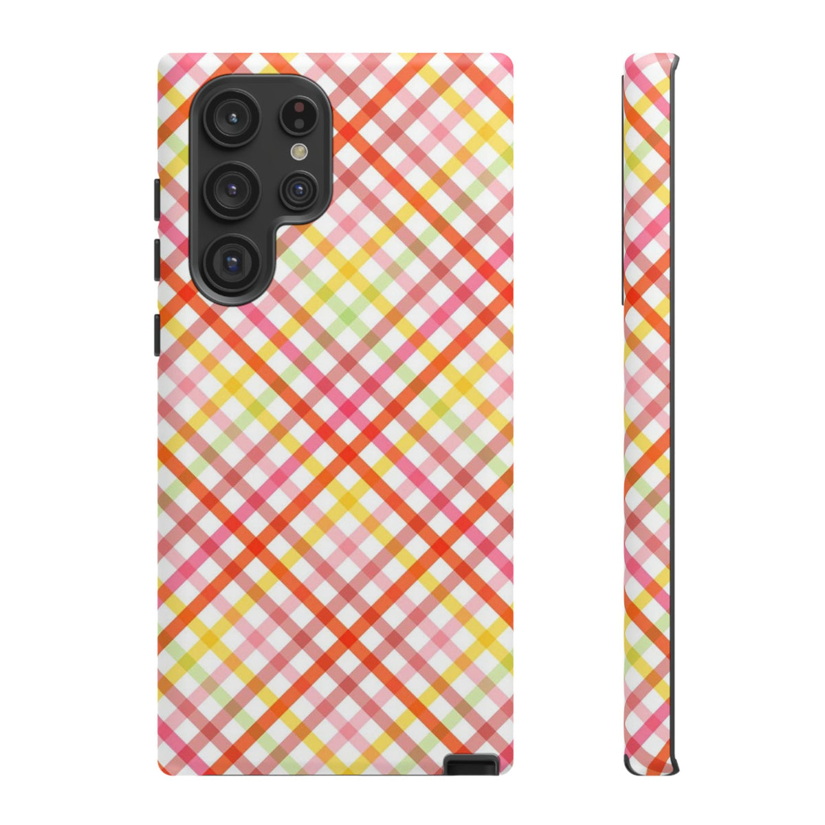 Checked Stripes - Pink/Red/Yellow